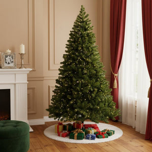 HomeRoots 6' Pre Lit Full Spruce Christmas Tree - Realistic Green Needles, 200 LED Lights, Easy Assembly & Storage 698939
