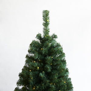 HomeRoots 6' Pre Lit Full Spruce Christmas Tree - Realistic Green Needles, 200 LED Lights, Easy Assembly & Storage 698939