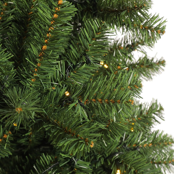 HomeRoots 6' Pre Lit Full Spruce Christmas Tree - Realistic Green Needles, 200 LED Lights, Easy Assembly & Storage 698939