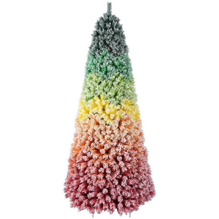 HomeRoots 6 Foot Artificial Spruce Holiday Tree with Festive Green Pink Yellow Branch Tips 698941