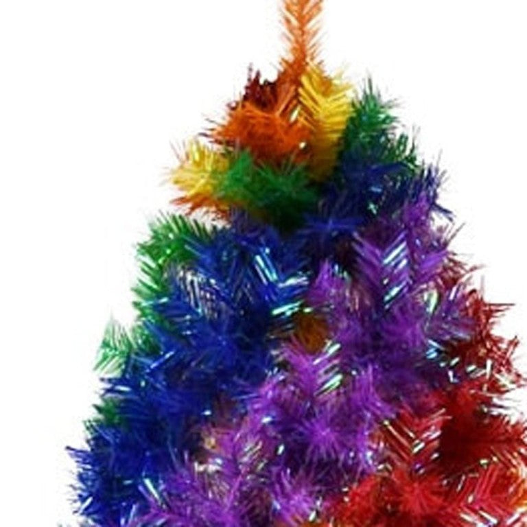 HomeRoots 6 Foot Frosted Spruce Artificial Christmas Tree with Multicolor Holiday Decor 698942