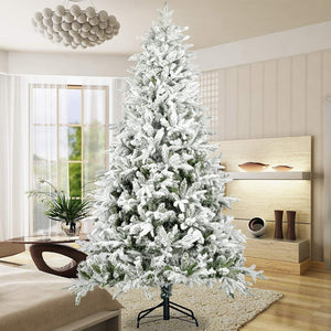 HomeRoots 7' White Full Spruce Christmas Tree - Lifelike Elegance, Easy Assembly, Perfect for Any Holiday Space 698943