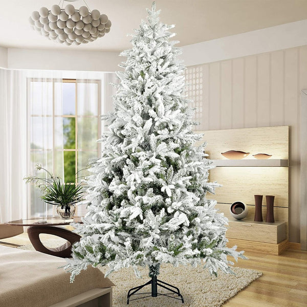 HomeRoots 7' White Full Spruce Christmas Tree - Lifelike Elegance, Easy Assembly, Perfect for Any Holiday Space 698943
