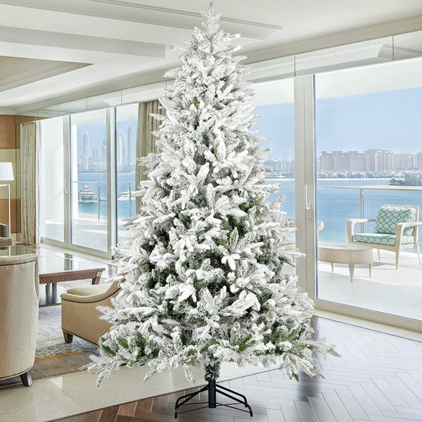HomeRoots 7' White Full Spruce Christmas Tree - Lifelike Elegance, Easy Assembly, Perfect for Any Holiday Space 698943