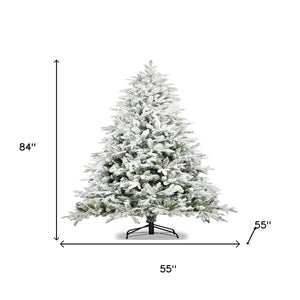 HomeRoots 7' White Full Spruce Christmas Tree - Lifelike Elegance, Easy Assembly, Perfect for Any Holiday Space 698943