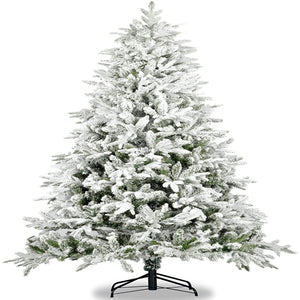 HomeRoots 7' White Full Spruce Christmas Tree - Lifelike Elegance, Easy Assembly, Perfect for Any Holiday Space 698943
