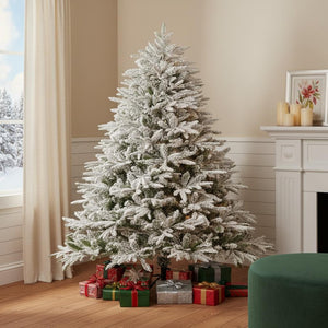 HomeRoots 7' White Full Spruce Christmas Tree - Lifelike Elegance, Easy Assembly, Perfect for Any Holiday Space 698943