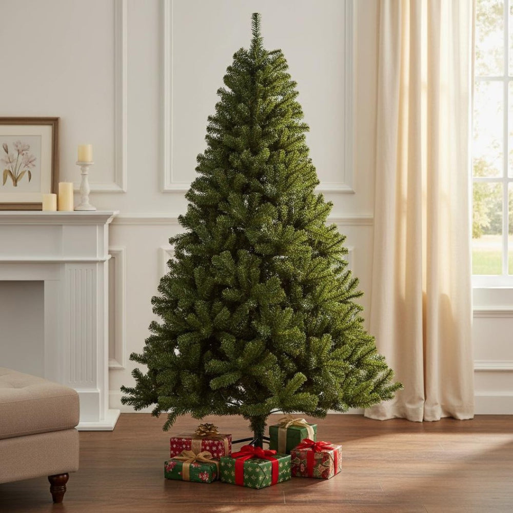 HomeRoots 8' Full Lifelike Spruce Christmas Tree - Rich Green Foliage, Easy Setup, Durable Design for Holiday Cheer 698945