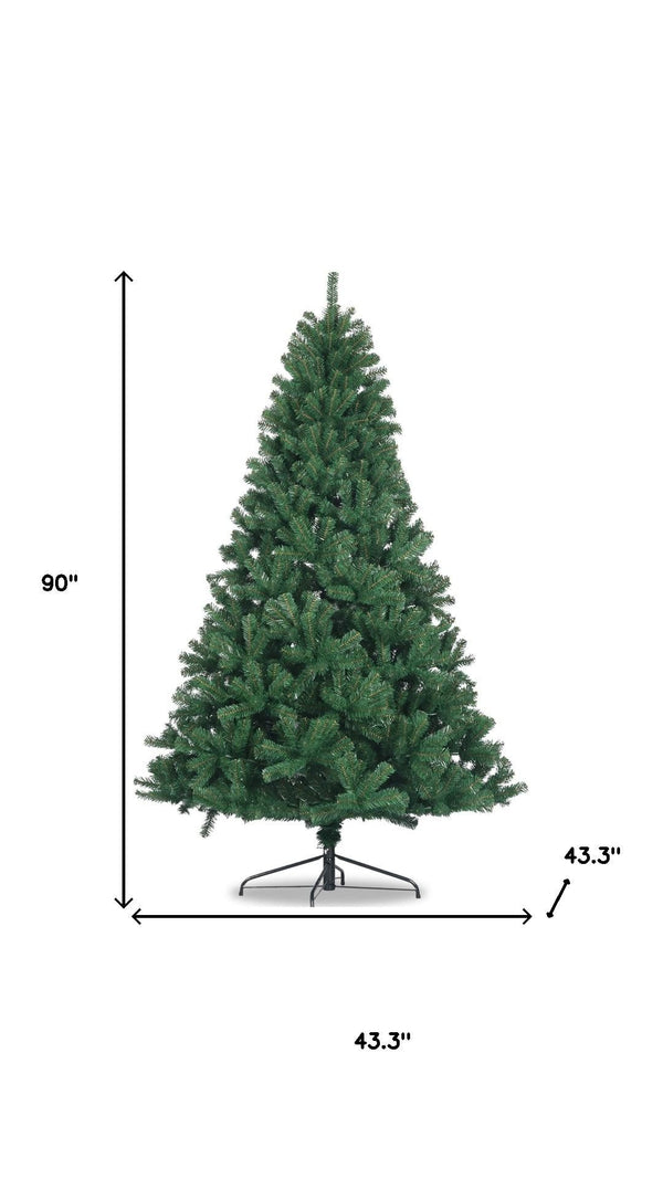 HomeRoots 7.5' Pre-Lit Full Spruce Christmas Tree - Lush Green Elegance with 300 Lights, Easy Setup & Storage 698947