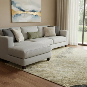 HomeRoots 8' X 10' Washable Beige Charcoal Gray Animal Print Area Rug with UV Protection for High-Traffic Areas 698954