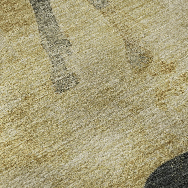 HomeRoots 10' X 14' Gold And Charcoal Animal Print Rug - Washable, UV Protected, Non-Slip for Family Spaces 698968