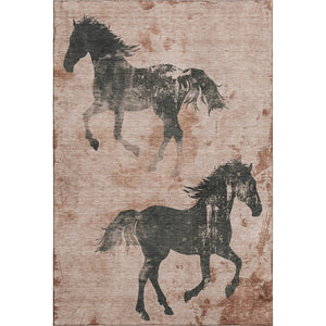 HomeRoots 9' X 12' Washable Rust and Charcoal Animal Print Area Rug with UV Protection for Modern Spaces 698979