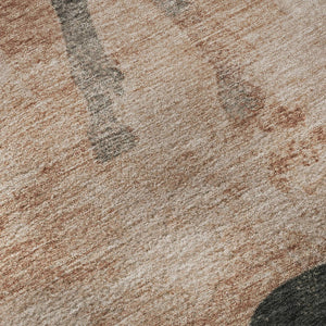 HomeRoots 9' X 12' Washable Rust and Charcoal Animal Print Area Rug with UV Protection for Modern Spaces 698979