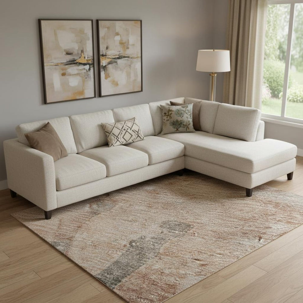 HomeRoots 9' X 12' Washable Rust and Charcoal Animal Print Area Rug with UV Protection for Modern Spaces 698979