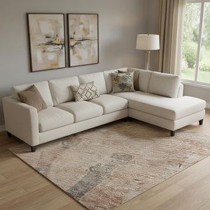 HomeRoots 9' X 12' Washable Rust and Charcoal Animal Print Area Rug with UV Protection for Modern Spaces 698979