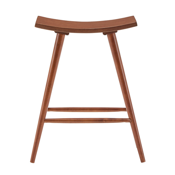 Danville Rubberwood Backless Counter Stools Mid-century Kitchen Bar Set of 2