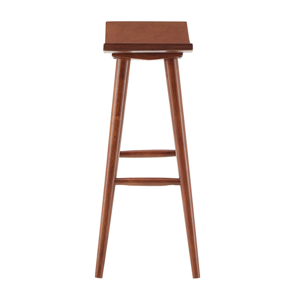 Danville Rubberwood Backless Counter Stools Mid-century Kitchen Bar Set of 2