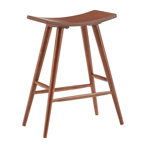 Danville Rubberwood Backless Counter Stools Mid-century Kitchen Bar Set of 2