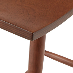 Danville Rubberwood Backless Counter Stools Mid-century Kitchen Bar Set of 2