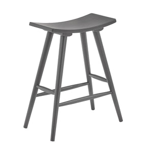 Danville Rubberwood Backless Counter Stools Mid-century Kitchen Bar Set of 2