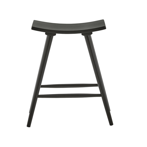 Homelegance Danville Rubberwood Backless Counter Stools Mid-century Kitchen Bar Set of 2 Black 698V-24