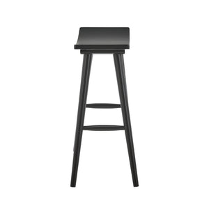 Danville Rubberwood Backless Counter Stools Mid-century Kitchen Bar Set of 2