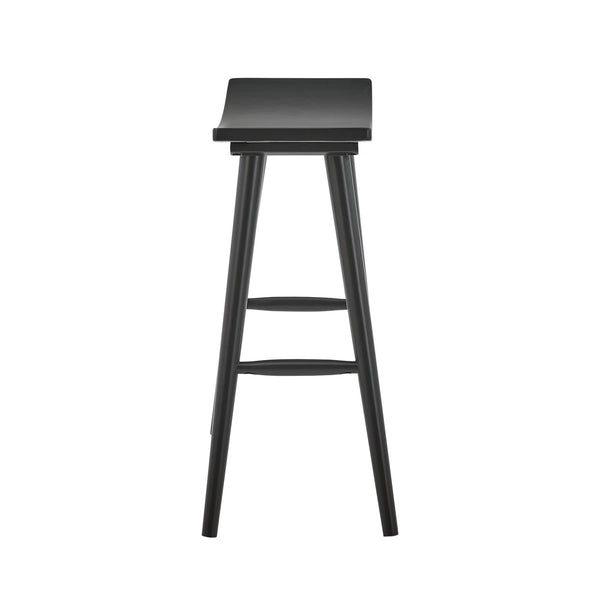 Danville Rubberwood Backless Counter Stools Mid-century Kitchen Bar Set of 2