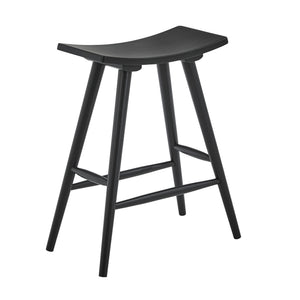 Danville Rubberwood Backless Counter Stools Mid-century Kitchen Bar Set of 2