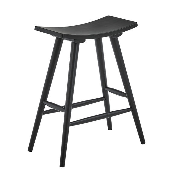 Danville Rubberwood Backless Counter Stools Mid-century Kitchen Bar Set of 2