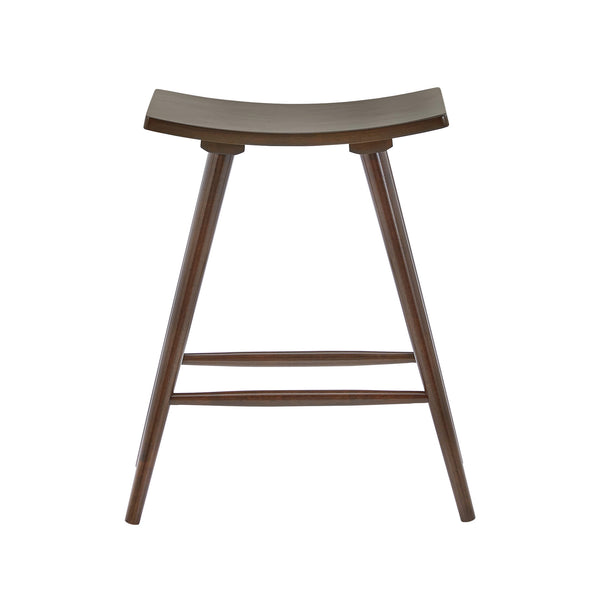 Danville Rubberwood Backless Counter Stools Mid-century Kitchen Bar Set of 2
