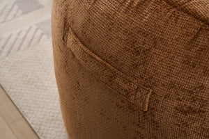 English Elm Foam Memory Foam Bean Bag Chair with Plush Chenille Cover, Large 42" Round Comfortable Lounger Orange W2915P283420