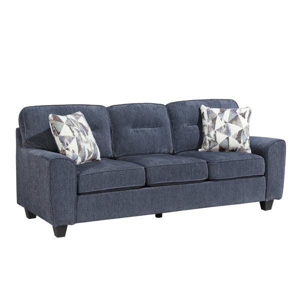 English Elm Contemporary Chenille Sofa and Loveseat Set with Pocket Coil Cushions for Living Rooms Blue B011S02478