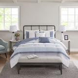 Madison Park Allegany Casual 5 Piece Jacquard Comforter Set MP10-7873 Blue