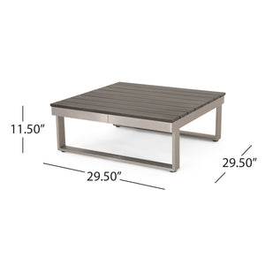 English Elm Christopher Knight Home® - Sterling Modern Corner & Coffee Table – Durable Aluminum, Khaki Finish, Versatile For Small Spaces 68939.00GRY