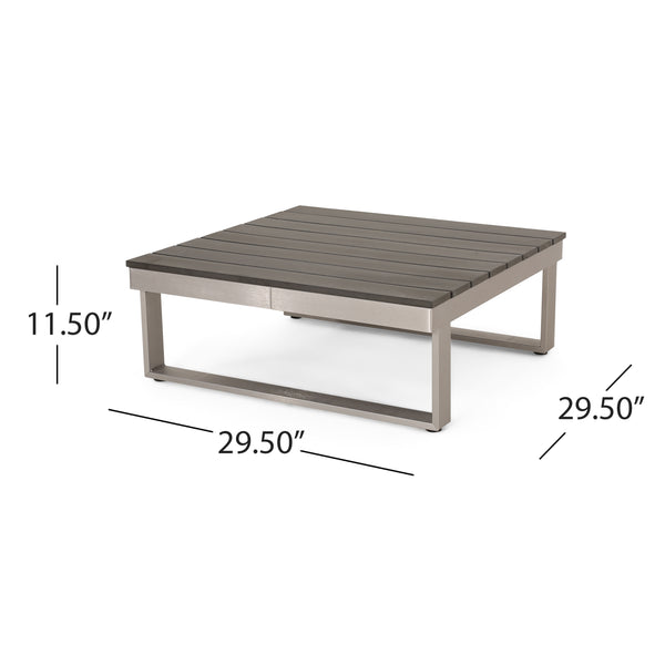 English Elm Christopher Knight Home® - Sterling Modern Corner & Coffee Table – Durable Aluminum, Khaki Finish, Versatile For Small Spaces 68939.00GRY