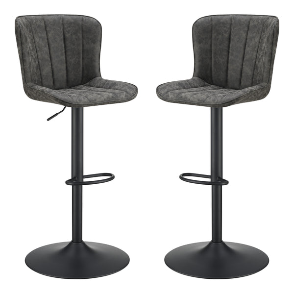 OSP Home Furnishings Kirkdale Height Adj Stool  - Set of 2 Charcoal
