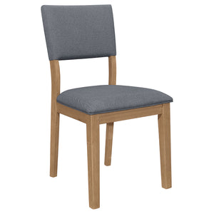 English Elm 2pc Plush Button-Tufted High Back Dining Chairs with Rolled Top, Nailhead Trim and Tapered Legs Blue,Light Brown 38.19 L x 13.59 W x 19.1 H B011P311868