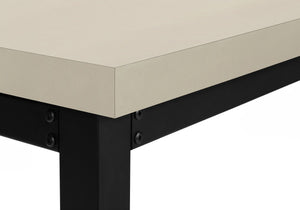 English Elm Computer Desk - Adjustable Height Standing Workstation, Modern Beige Laminate & Black Metal Frame B2710P219894