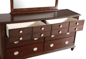 English Elm Summit G5950-D Cappuccino Dresser with 6 Dovetail Drawers, 65" Wide Wood Veneer Storage Chest, 35" H B078108348