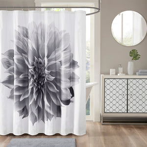 JLA Home Madison Park - Printed Floral Cotton Percale Shower Curtain — 200TC Photo-Realistic Blooms, Fade-Resistant, 72x72 MP70-7542