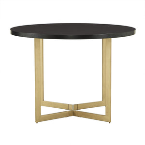 Homelegance Round Oak Veneer Dining Table with Gold Iron Base Seats Four Guests 699-45