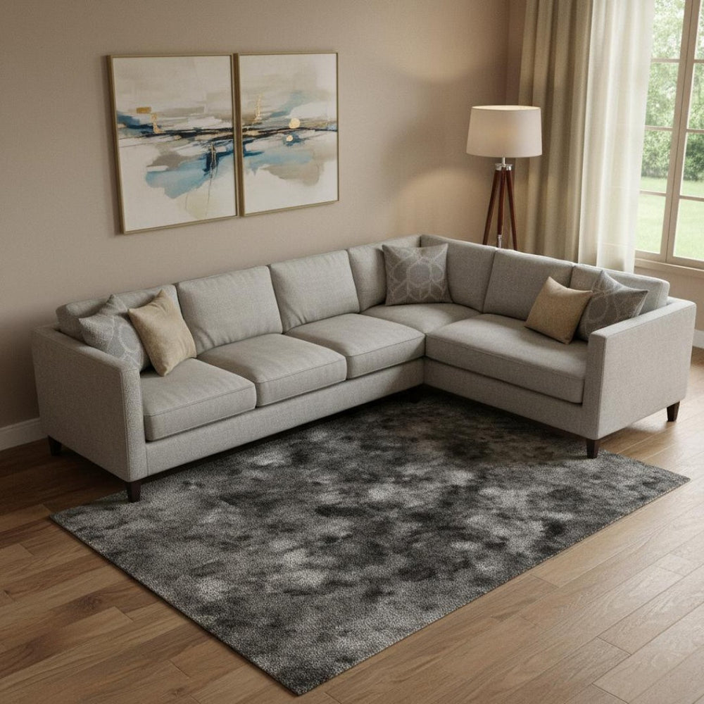 HomeRoots 10' X 14' Stylish Gray Silver & Ivory Animal Print Area Rug - Washable, UV Protected, Durable Design 699046