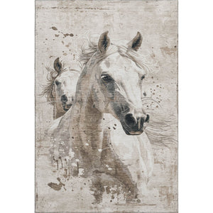 HomeRoots 9' X 12' Stylish Ivory-Beige & Charcoal Animal Print Washable Area Rug with UV Protection & Durability 699051