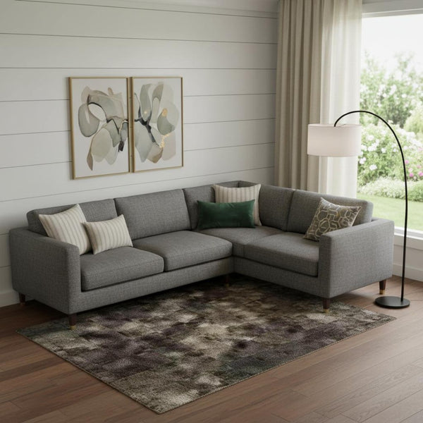 HomeRoots 10' X 14' Washable Ivory Beige & Charcoal Animal Print Area Rug with UV Protection for Modern Homes 699052