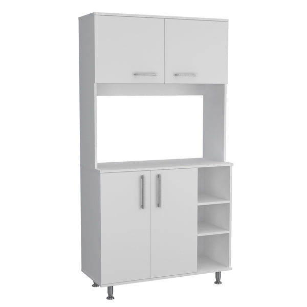 English Elm Kitchen Pantry Cabinet with Six Doors, Ten Shelves & Large Drawer for Maximum Organized Storage White 42 L x 21 W x 5 H B097S00095