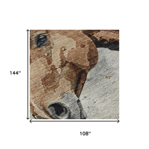 HomeRoots 9' X 12' Stylish Animal Print Washable Area Rug with UV Protection – Perfect for Homes with Kids & Pets 699057