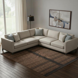 HomeRoots 10' X 14' Stylish Beige Brown Charcoal Animal Print Area Rug – Durable, Washable, UV Protected! 699058