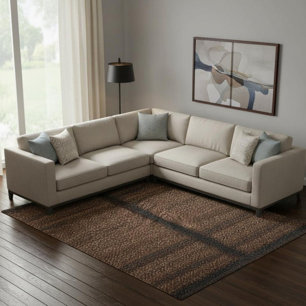 HomeRoots 10' X 14' Stylish Beige Brown Charcoal Animal Print Area Rug – Durable, Washable, UV Protected! 699058