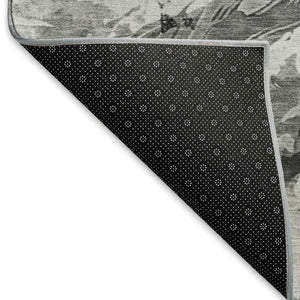 HomeRoots 10' X 14' Stylish Gray Silver Charcoal Animal Print Washable Area Rug with UV Protection & Durability 699064