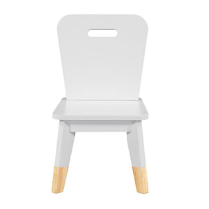 English Elm Gray Two-tone Solid Wood Kids Activity Table Set Four Chairs Playroom Furniture White B011P463888